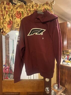 Fox Men’s Burgundy Pullover Hoodie with Front Logo